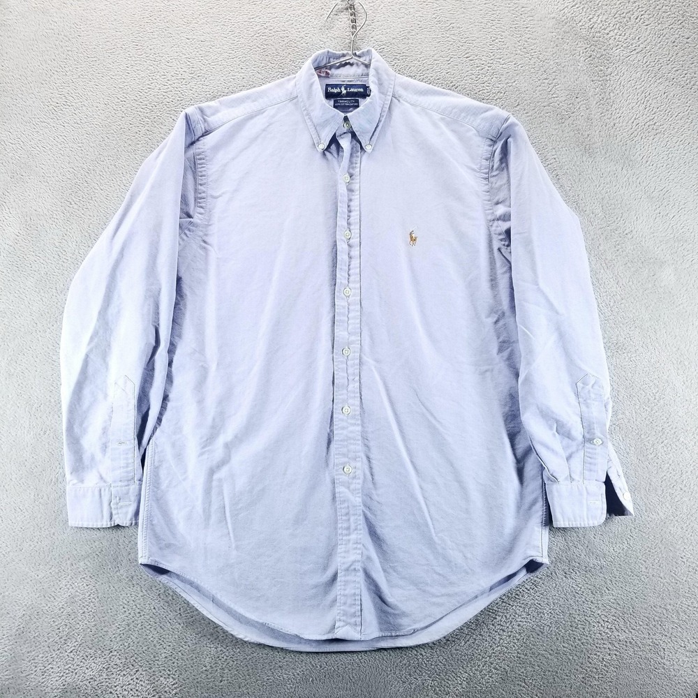 Polo‎ Ralph Lauren Shirt Mens 15.5 Blue Yarmouth Oxford Long Sleeve Button Down